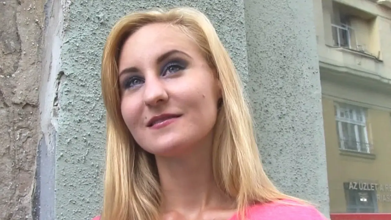 Hot blonde babe fucks a stranger in public place