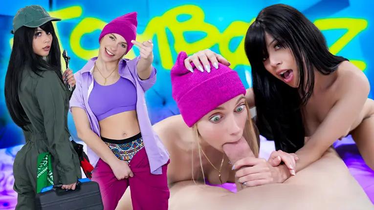 “Stepmom’s Nipple Clamps?!” Tomboy’s Unexpected Threesome