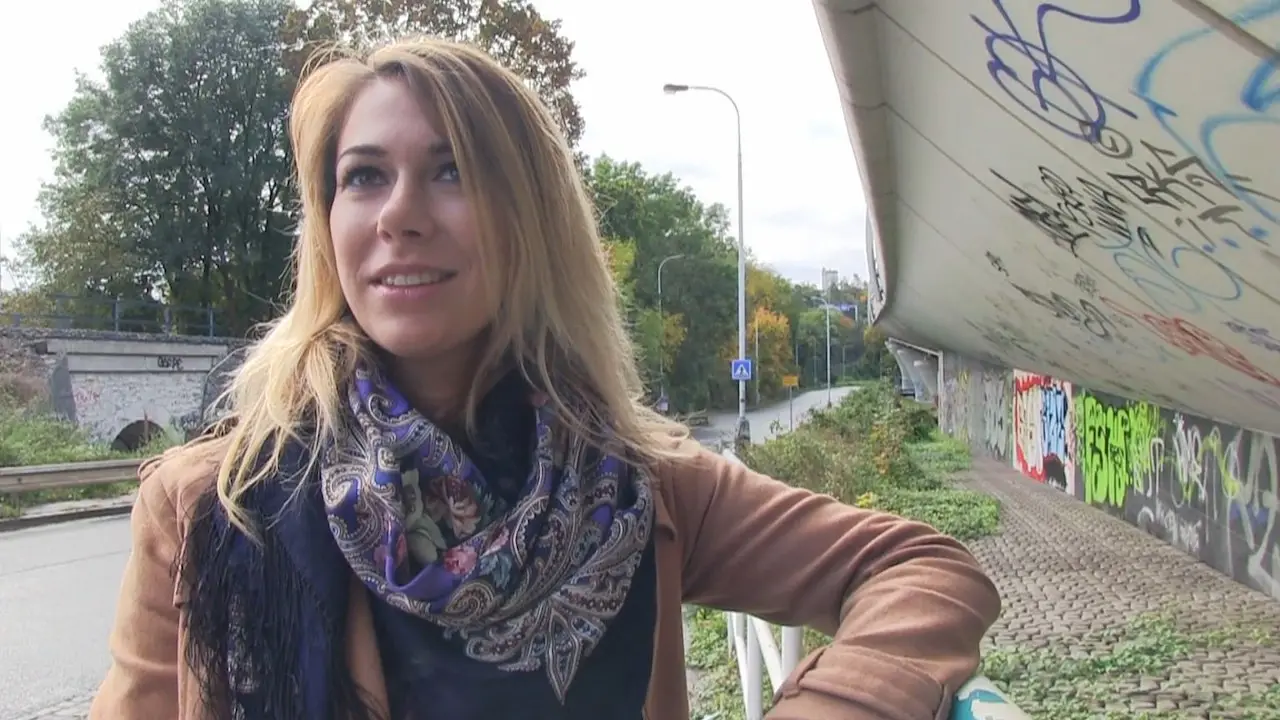 Blonde Opens Legs Outside for Cash (FakeHub 2014)