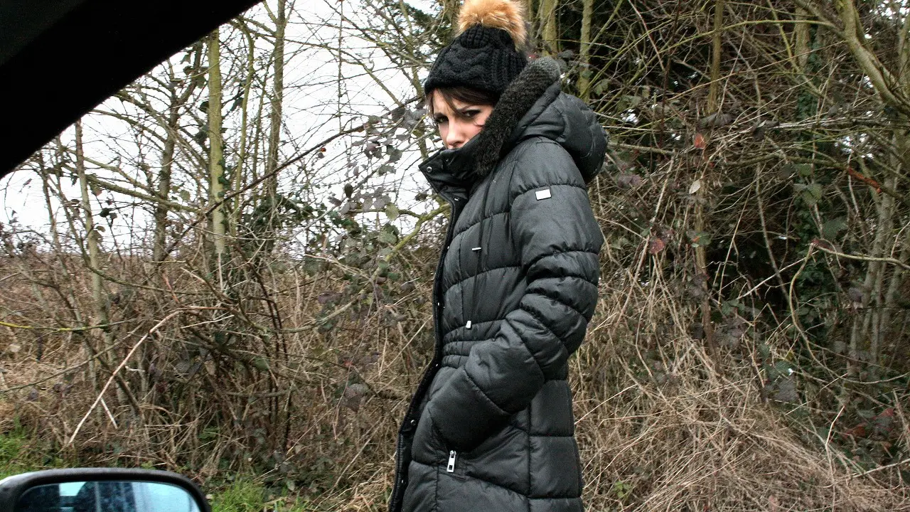 Stranded Frenchie Fucks in the Car