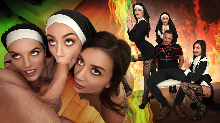 Three Horny Nuns Fuck the Devil Out of Him (TeamSkeet 2025)