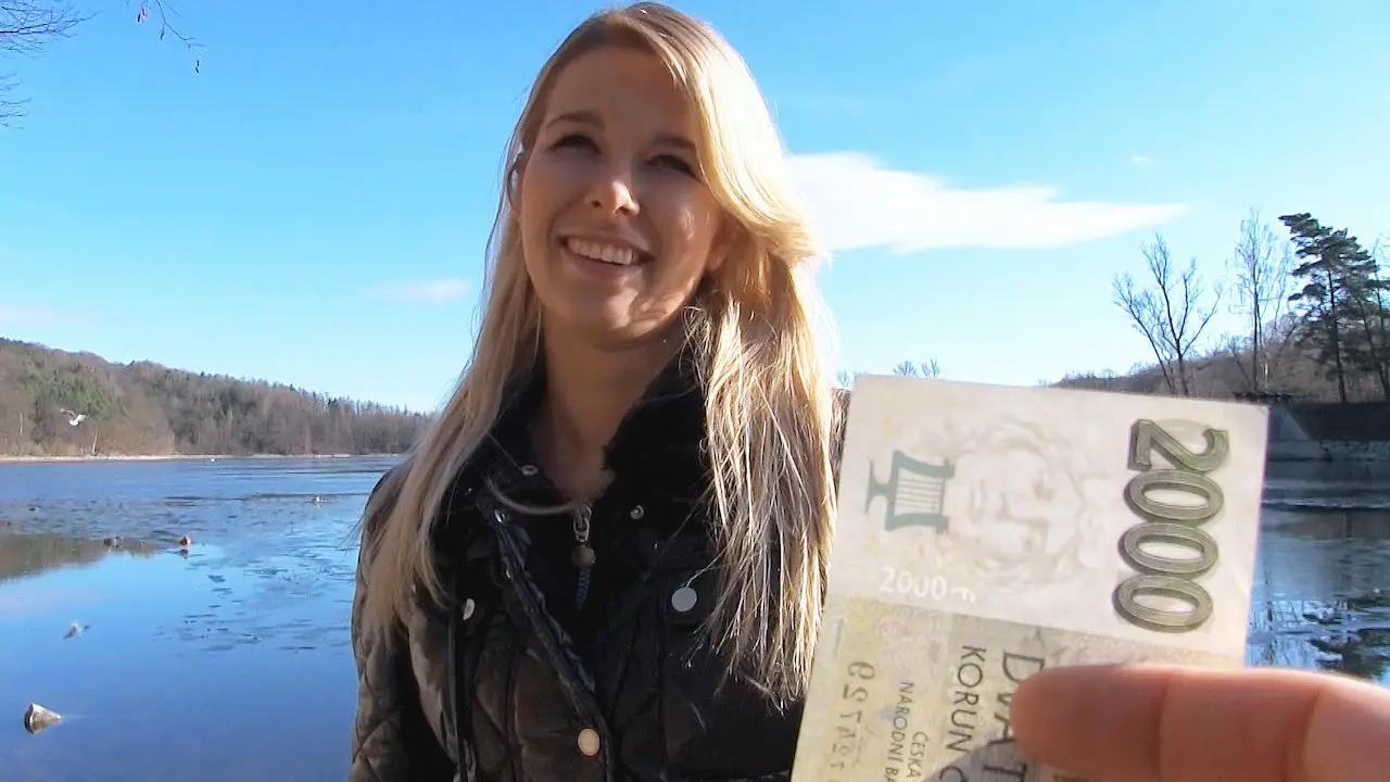 Euro Blonde Bangs Outdoors (Mofos 2016)